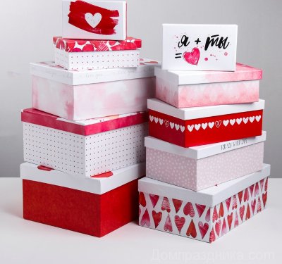 Подарочные коробки 10 в 1 «Любовь повсюду», 12 × 7 × 4 - 32.5 × 20 × 12.5 см