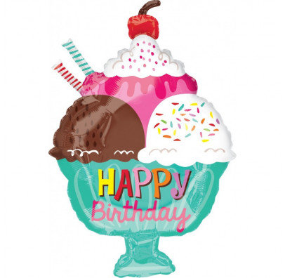 Купить  Шарик фольгированный Мороженое Happy birthday в спб по комфортной цене!