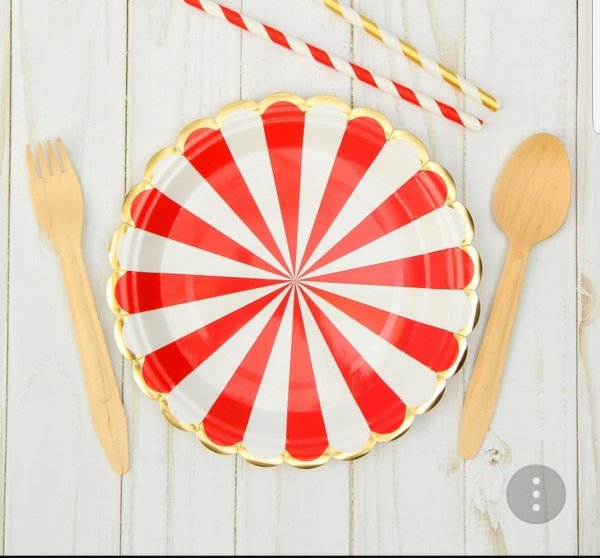 Купить  Набор тарелок "Полоска" красная, 6 шт 17 см в спб по комфортной цене!