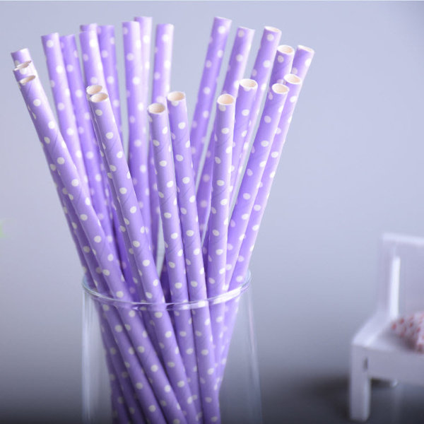 Купить Трубочки фиолетовые в горошек в спб по комфортной цене!