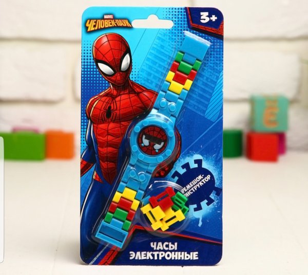 Купить Часы наручные лего, Человек-паук, с ремешком-конструктором в спб по комфортной цене!