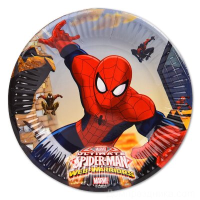 Тарелочки Spider Man 20 см 8 шт.
