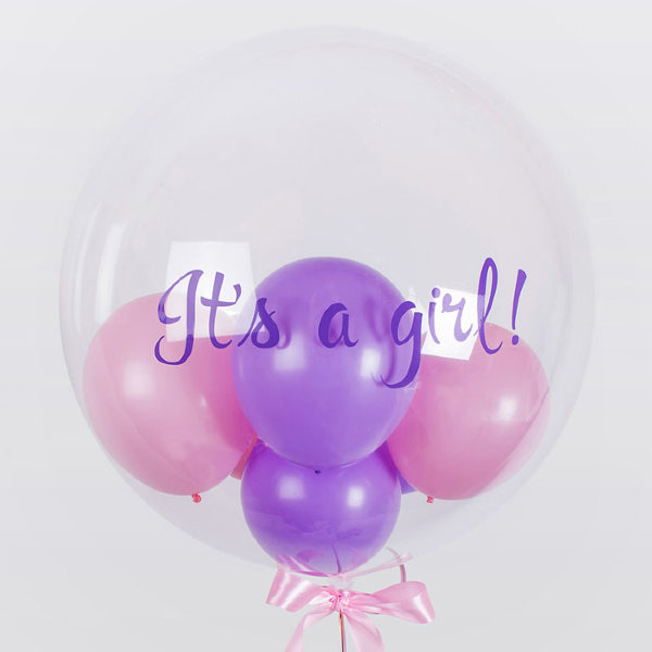 Купить Bubble с шариками "It's a girl" в спб по комфортной цене!