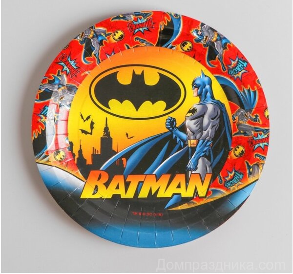 Купить Тарелка бумажная «Бэтмен», набор 6 шт., 18 см в спб по комфортной цене!