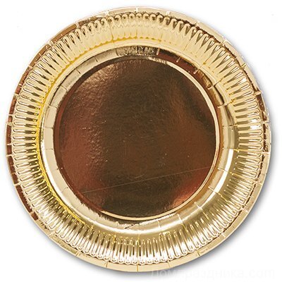 Набор тарелок фольгированных золотых 23см 6шт